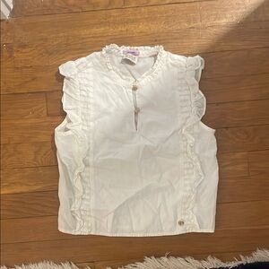 Scotch & Soda White Ruffle Tank Top